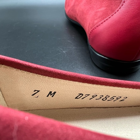 SAS Scenic Suede Comfort Ballet Flats Scarlett Red Leather Womens Size 7 M - Picture 9 of 11